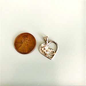 Silver heart with rose Pendant